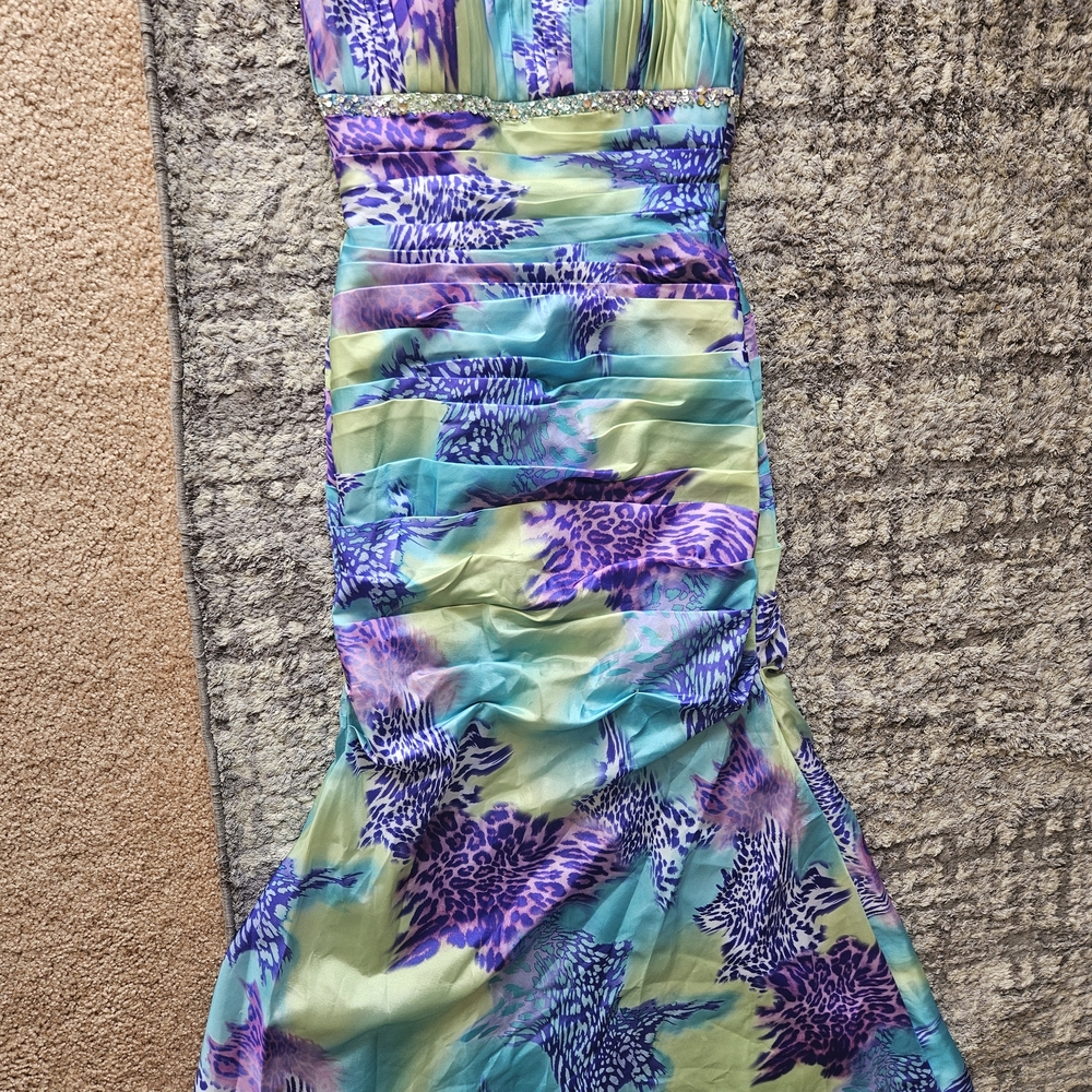 Mori Lee Prom Dress Mermaid Floor Length Corset Back Beaded Formal Gown Size 5/6 - Picture 11 of 12